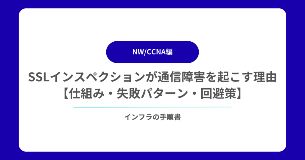 SSLインスペクションが通信障害を起こす理由とは？【仕組み・失敗パターン・回避策】