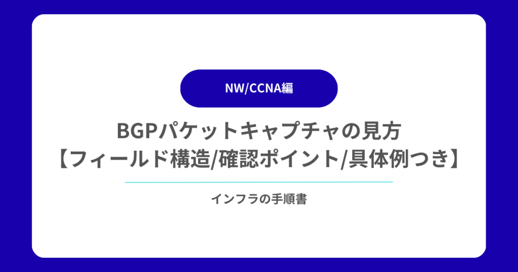 BGPパケットキャプチャの見方【フィールド構造・確認ポイント・具体例つき】