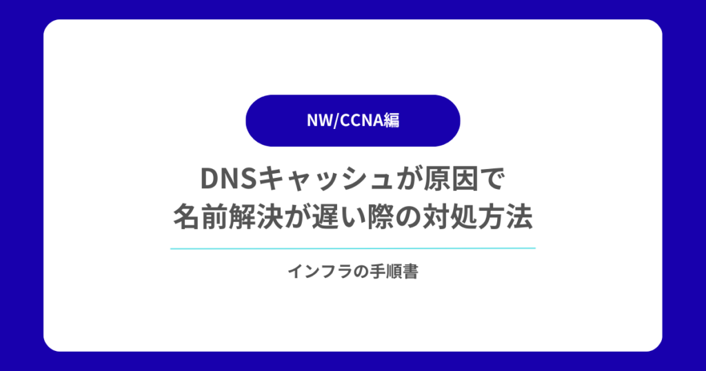 DNSキャッシュが原因で名前解決が遅い際の対処方法