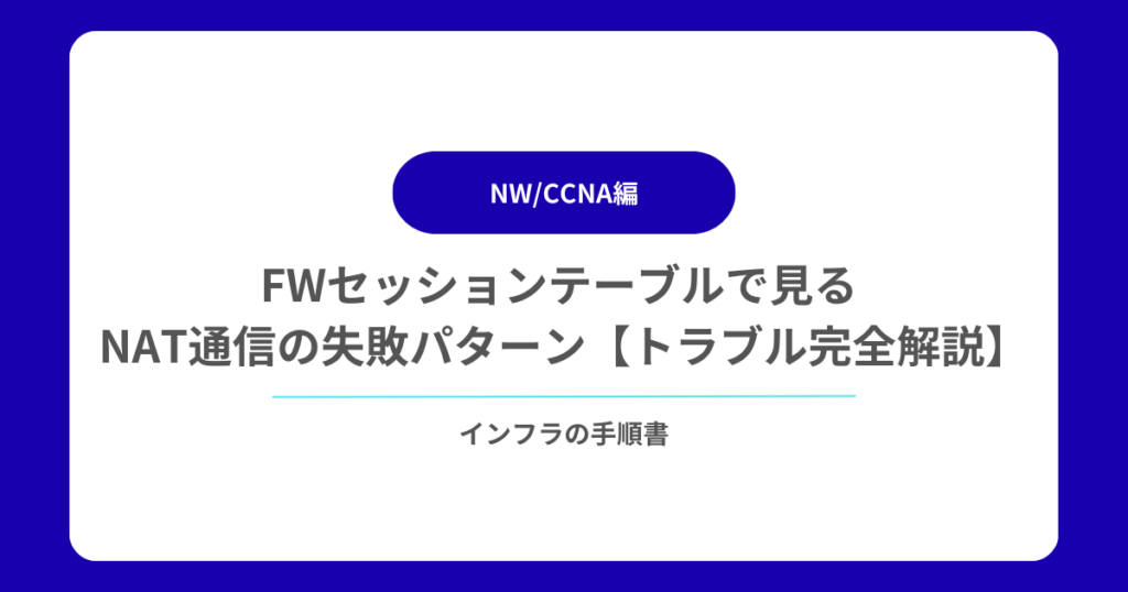 FWセッションテーブルで見る NAT通信の失敗パターン【実務トラブル完全解説】