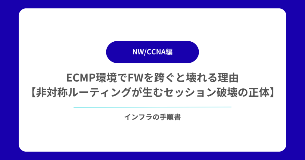 ECMP環境でFWを跨ぐと壊れる理由【非対称ルーティングが生むセッション破壊の正体】
