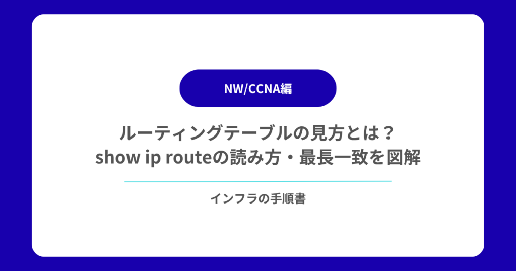 ルーティングテーブルの見方とは？show ip routeの読み方・最長一致を図解