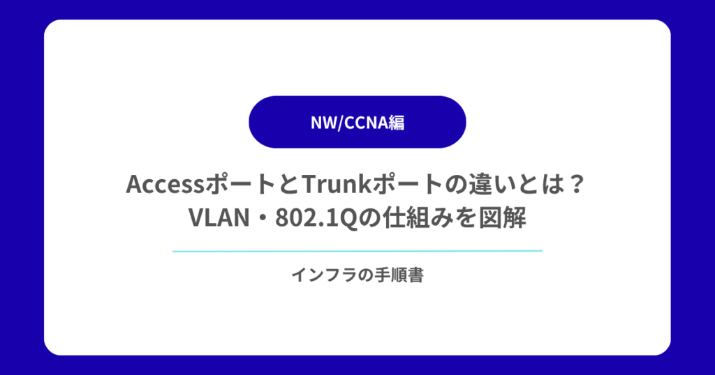 AccessポートとTrunkポートの違いとは？VLAN・802.1Qの仕組みを図解