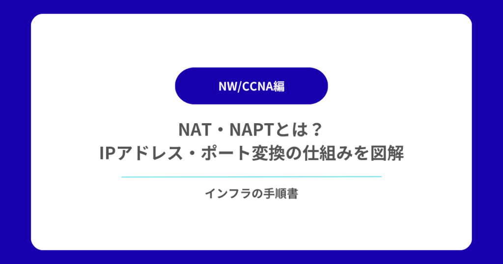 NAT・NAPTとは？IPアドレス・ポート変換の仕組みを図解